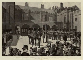 A Popular London Spectacle, Changing Guard at St James